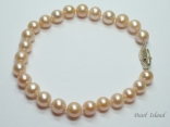 Classic Peach Roundish Pearl Bracelet 7-7.5mm