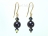 9ct Gold Peacock Freshwater Pearl & Black Swarovski Crystal Earrings 