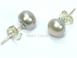 Classic Grey Pearl Stud Earrings 7-7.5mm 