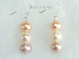 Harmony Lavender Peach White Roundish Pearl Earrings_7-8mm