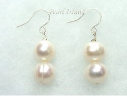 Countessa White Circle Pearl Earrings with 2 pearls