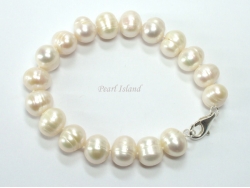 Bridal Pearls - Countessa White Freshwater Circle Pearl Bracelet 9-10mm