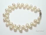 Elegance White Oval Pearl Bracelet 6-7mm