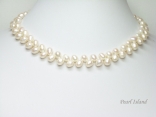 Bridal Pearls - Elegance White Oval Pearl Necklace 6-7mm