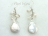 Art Deco White Coin & Keishi Pearl Earrings Style 1