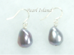 Enchanting Silver Grey Baroque Pearl Earrings