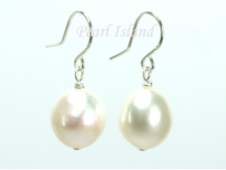 4 x Quality White Baroque Pearl Earrings 10-10.5mm