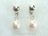 White Baroque Pearl Clip on or Lever back Earrings 10-10.5mm