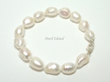 Enchanting White Baroque Pearl Bracelet