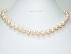 Enchanting Peach Baroque Pearl Necklace