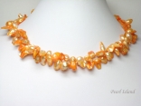 Vogue 2-Row Orange Blister Pearl Necklace