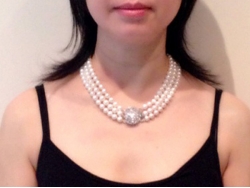Prestige 3-Strand White Freshwater Pearl Necklace 16.5inch
