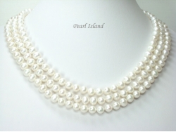 Prestige 3-Strand White Pearl Necklace 8-8.5mm