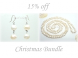 Ardent White Baroque Pearl Earrings Necklace Set