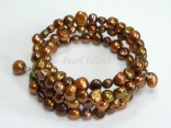 Ardent Chocolate Brown Baroque Pearl Bracelet 6-8mm