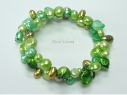 Ardent Green OB Baroque Pearl Bracelet 6-9mm