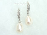 Chic White Drop Pearl Earrings 8x11mm
