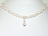 Little Princess White Oval Pearl Necklace 5x7mm