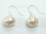 White Circlet Pearl Earrings 8.5-9mm