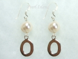 Personalised White Circlet Pearl Earrings with one pearl