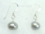 Silver Grey Baroque Pearl Earrings
