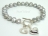 Personalised Silver Grey Baroque Pearl Bracelet with T-bar Clasp