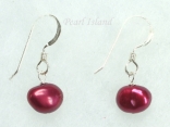 Red Baroque Pearl Earrings