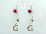 Personalised Red Baroque Pearl Earrings with Angle Earwire