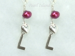 Personalised Red Baroque Pearl Earrings with Lever Back Style 2