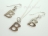 Sterling Silver Initial B Earring and Pendant Set