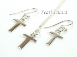 Sterling Silver Initial T Earring and Pendant Set