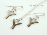 Sterling Silver Initial Y Earring and Pendant Set