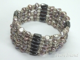 Silver Grey Pearls & Magnet Necklace/Bracelet