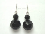 Black Faceted Chinese Crystal Earrings
