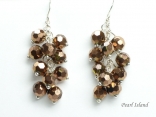 Sparkling Copper Faceted Crystal Earrings